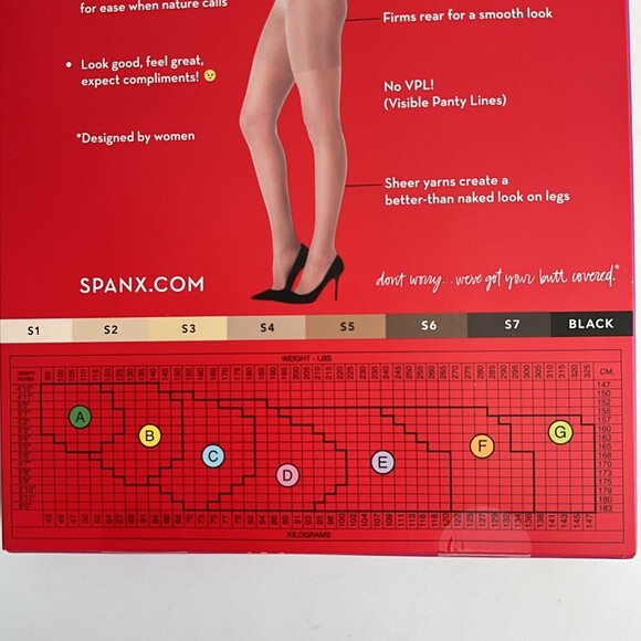 Spanx Shaping Sheers Size E Shade S4 15 Denier Leg High-waisted 195 - 265lbs - Picture 9 of 10